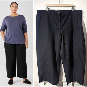 Eileen Fisher | Cotton Hemp Stretch Wide-Leg Pant In Black